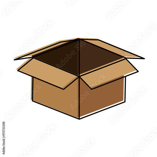 open cardboard box icon image vector illustration design 