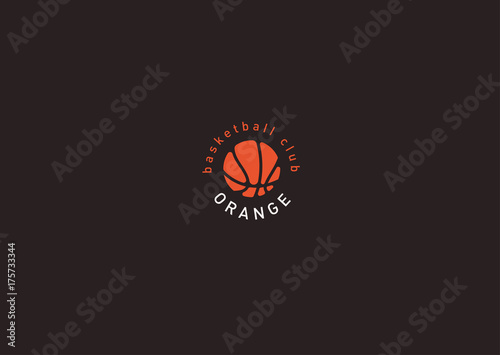 Creative logo, basketball and the image of an orange