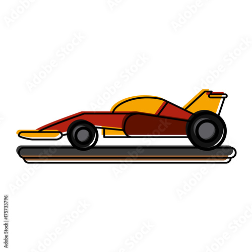 car racing related icon image vector illustration design 