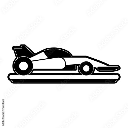 car racing related icon image vector illustration design black and white