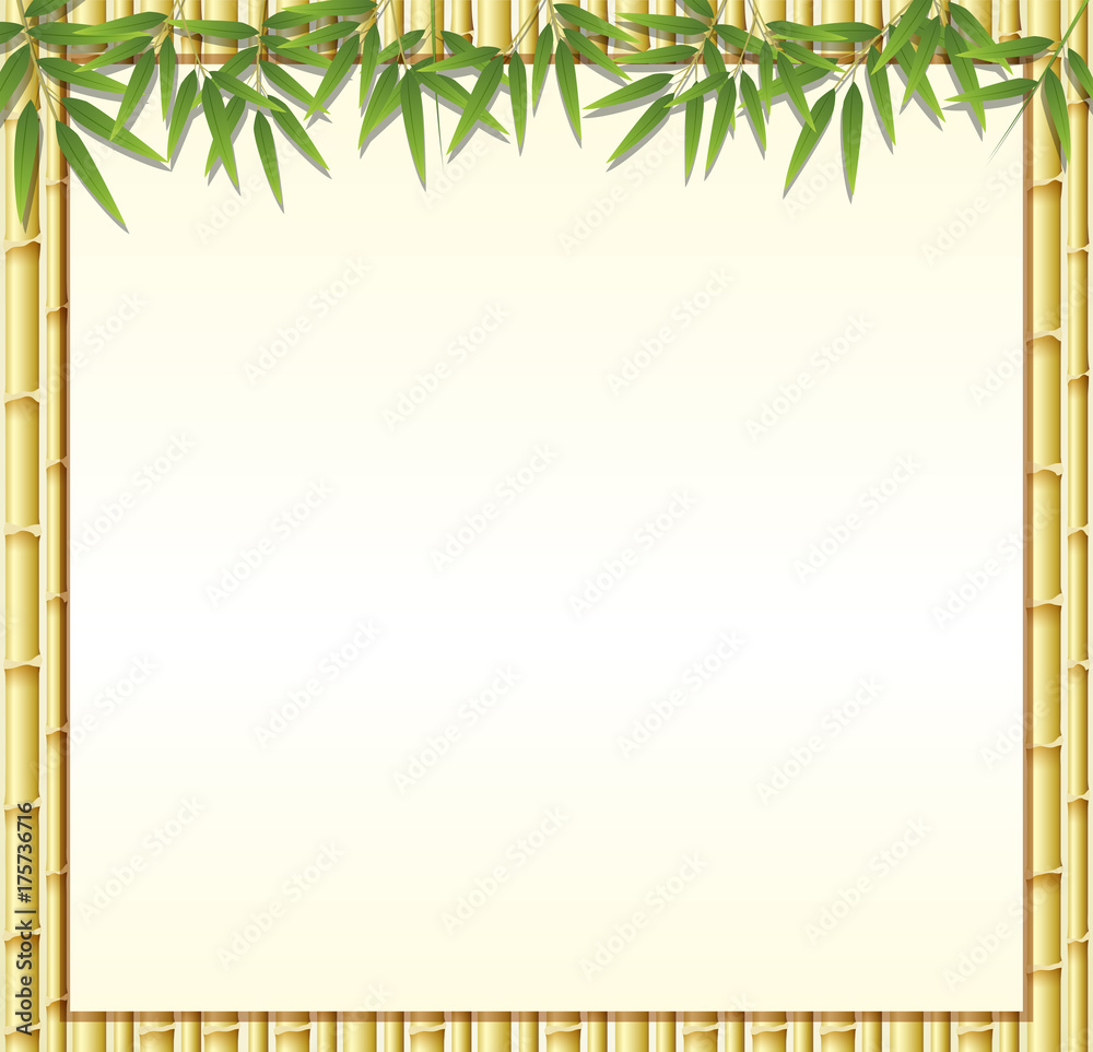 Obraz premium Border template with brown bamboo stems