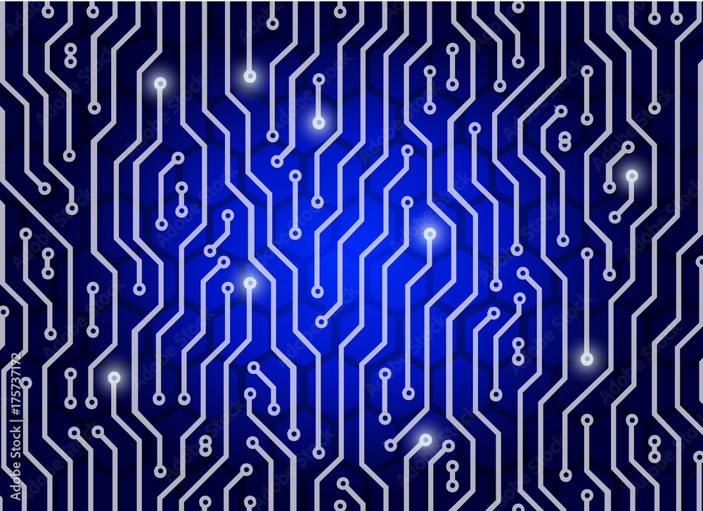 circuit and hexagon background technology, abstract technology concept background, vector illustration