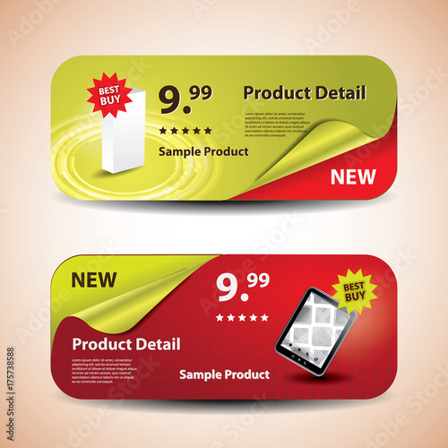 Colorful Header or Banner Design Set Template for Product Selling - Illustration in Freely Scalable and Editable Vector Format