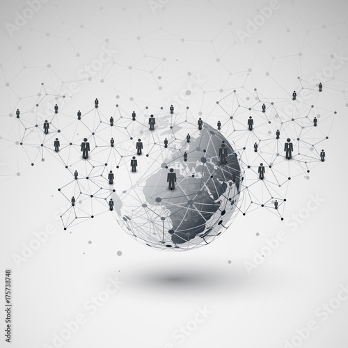 Tableau sur toile Networks - Business Connections - Social Media Concept Design
