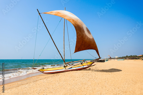 Vászonkép Fishing boats in Negombo