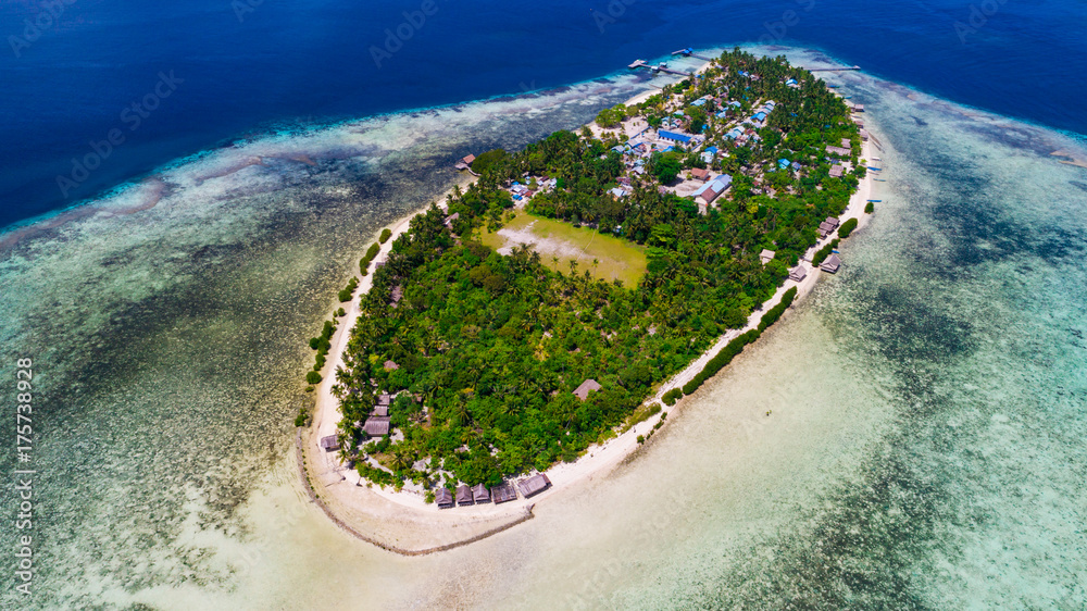Arborek Island in Raja Ampat Regency, West Papua Province. Indonesia.