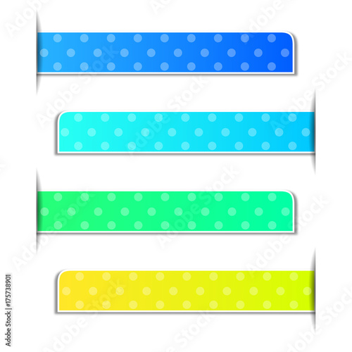 Polka dots on four different color background