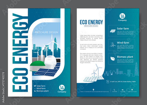 Eco energy brochure design. Vector illustration