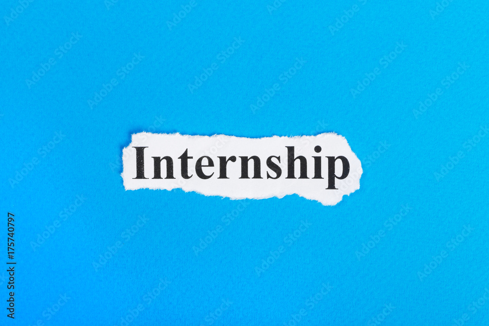 INTERNSHIP text on paper. Word INTERNSHIP on torn paper. Concept Image INTERNSHIP text on paper. Word INTERNSHIP on torn paper. Concept Image