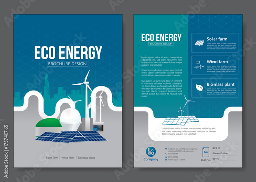 Eco energy brochure design. Vector illustration