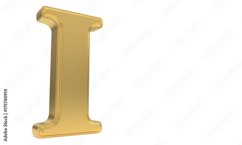I gold romantic alphabet, 3d rendering I gold romantic alphabet, 3d rendering