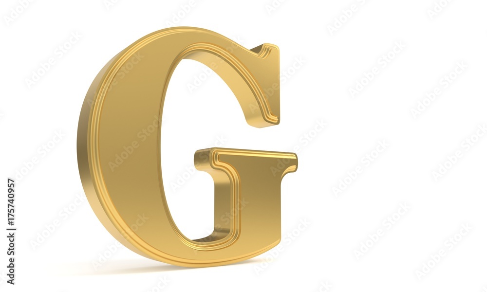 G gold romantic alphabet, 3d rendering G gold romantic alphabet, 3d rendering