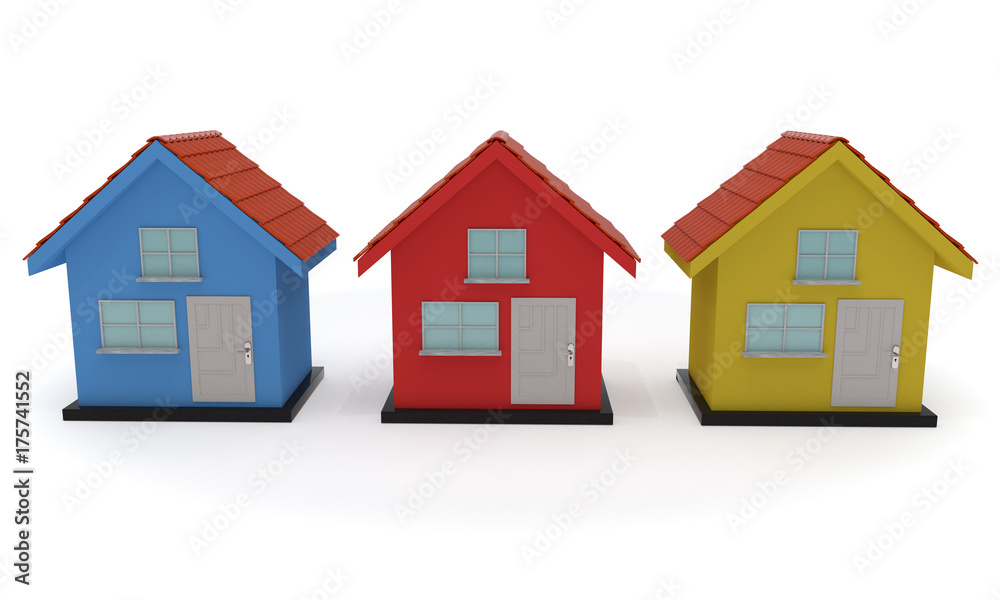 House colored sales concept, 3d rendering House colored sales concept, 3d rendering