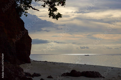 beautiful sunset panorama in batanta island, Raja Ampat archipelago photo