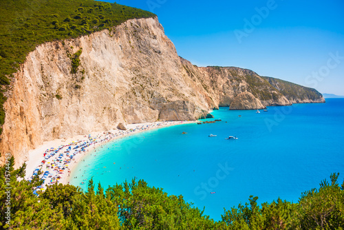 Porto Katsiki beach on Lefkada island in greece 