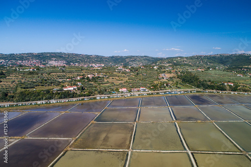 Salt evaporation ponds in Secovlje, Slovenia photo