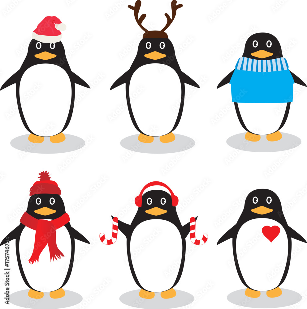 Fototapeta premium Vector Funny Penguins