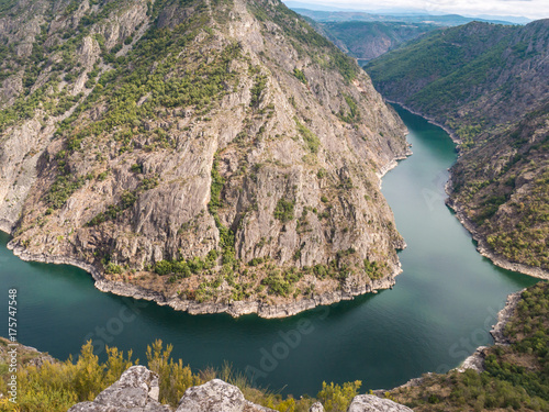 Spectacular view of Sil river canyon in the province of Ourense, Galicia, Spain photo