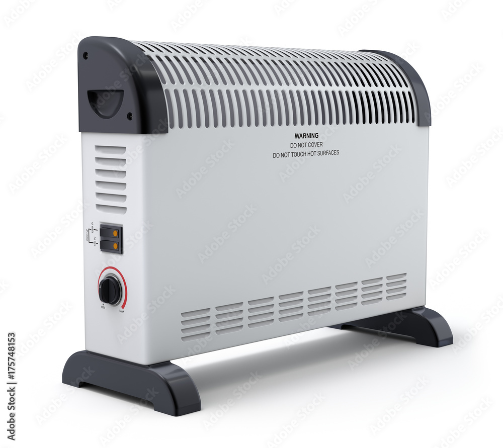 Convector electric heater on white background Stock Illustration | Adobe  Stock