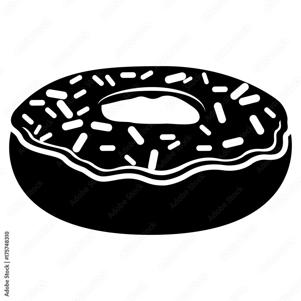 Isolated donut silhouette Isolated donut silhouette