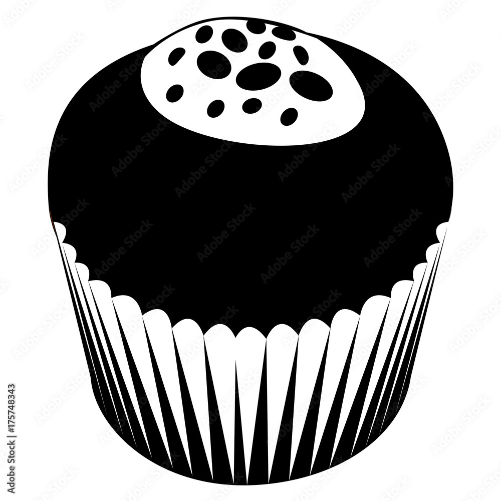 Isolated muffin silhouette Stock Vector | Adobe Stock