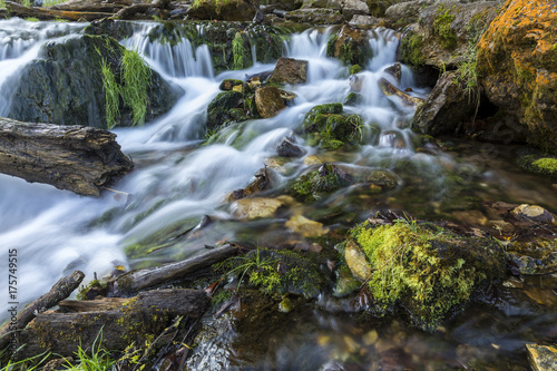 Willow River Waterfall - A closeup of part of a large waterfall.