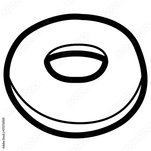 Isolated bagel outline