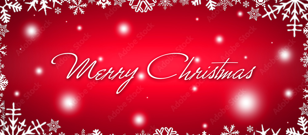 MERRY CHRISTMAS WITH TEXT AS AN ILLUSTRATION ON WHITE BACKGROUND