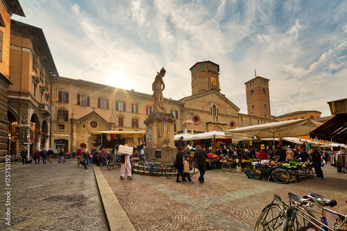 weekly street market in Reggio Emilia photo
