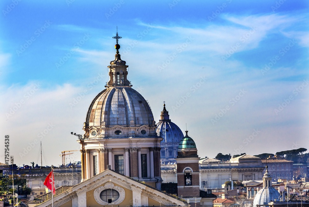 Churches Domes Vatican Rome Italy