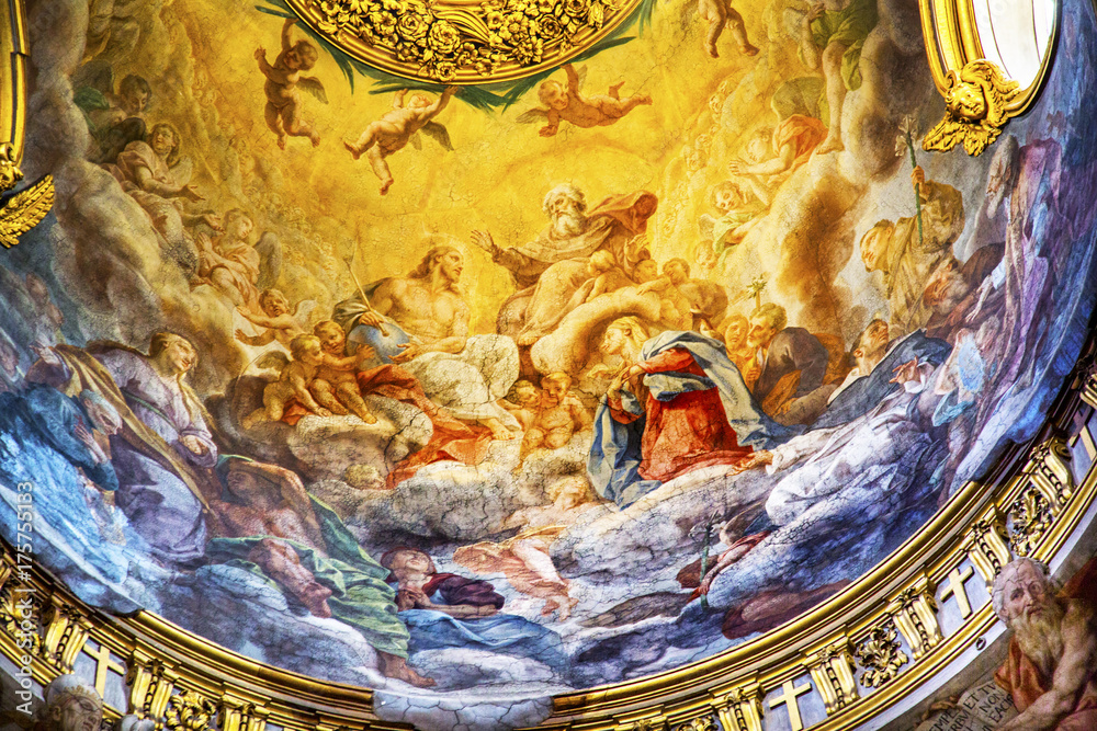 Φωτογραφία Jesus Fresco Dome Ceiling Santa Maria Maddalena Church Rome Italy