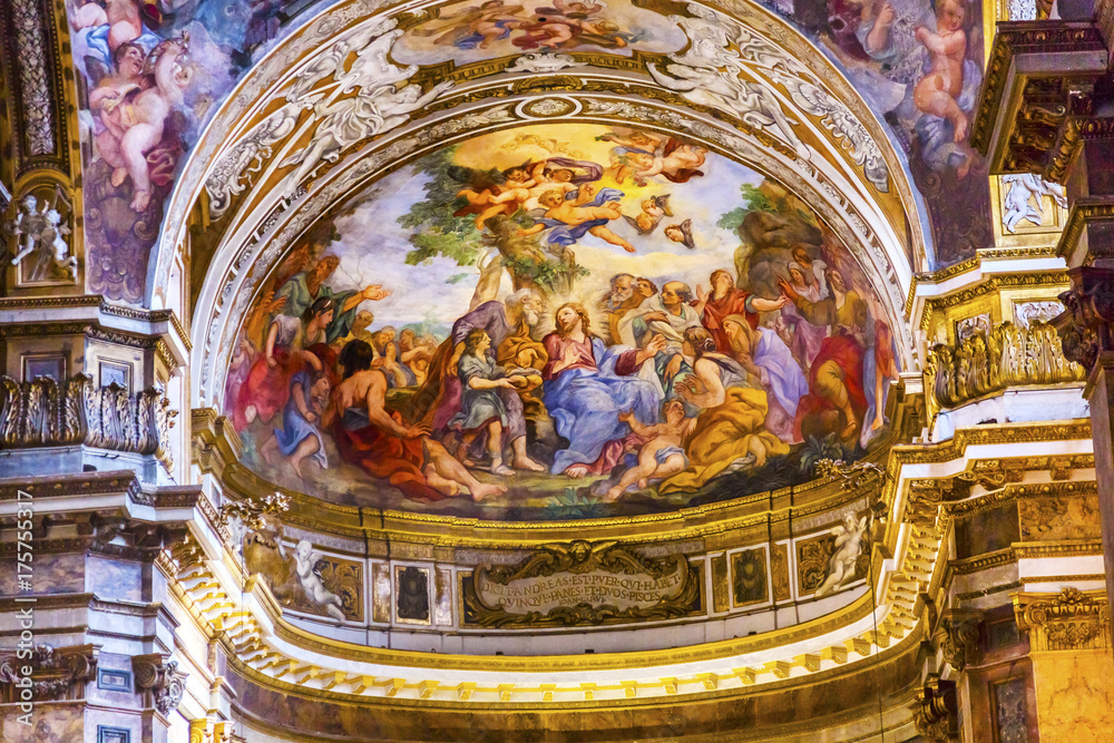 Jesus Teaching Fresco Santa Maria Maddalena Church Rome Italy