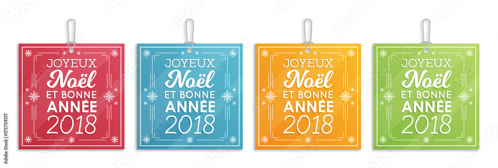 Étiquettes - Joyeux Noël et Bonne Année 2018 Étiquettes - Joyeux Noël et Bonne Année 2018
