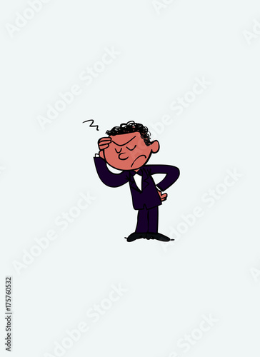 Boyfriend upset and worried. Vector isolated character.
