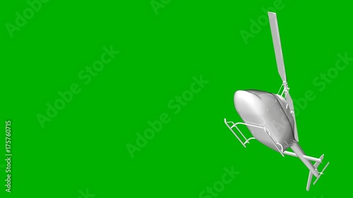 isolated white 3d rendering of a helicopter on a green background