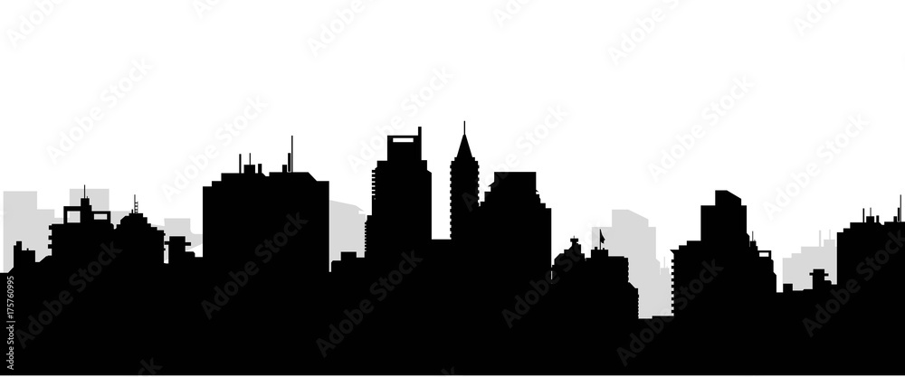 Morning City Skyline - Vector