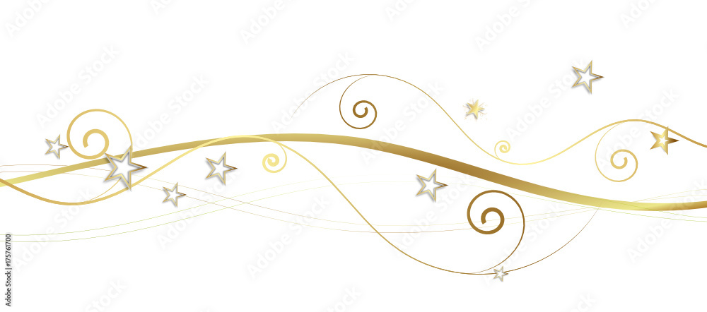 Gold Welle Wellen Band Banner Schwung Stern Sterne Gold Welle Wellen Band Banner Schwung Stern Sterne