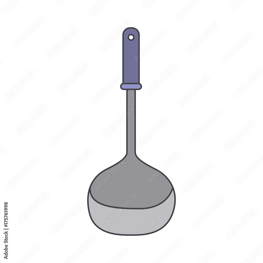 soup ladle utensil colorful silhouette soup ladle utensil colorful silhouette