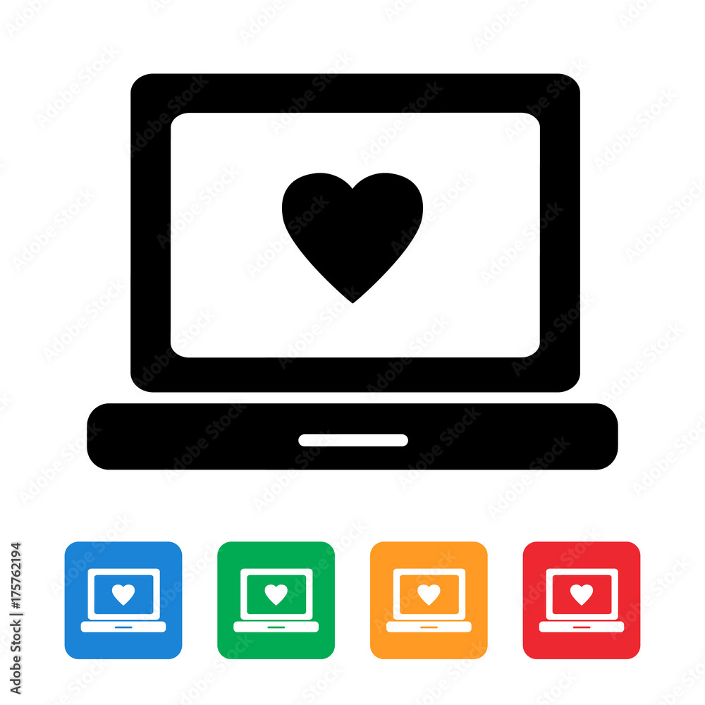 Laptop with heart Laptop with heart