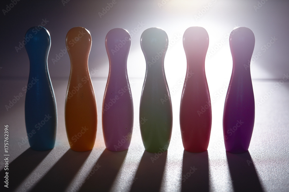 Colorful plastic skittles