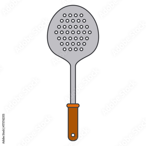 frying spoon utensil colorful silhouette