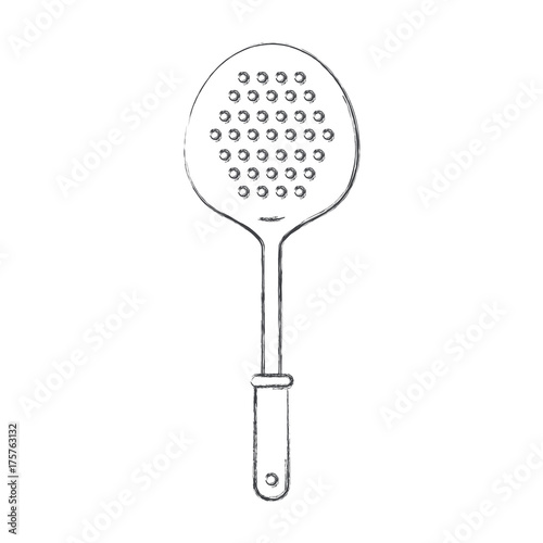 frying spoon utensil monochrome blurred silhouette