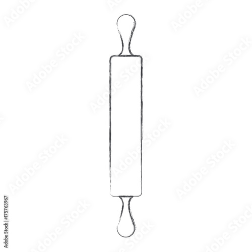 wooden rolling pin monochrome blurred silhouette