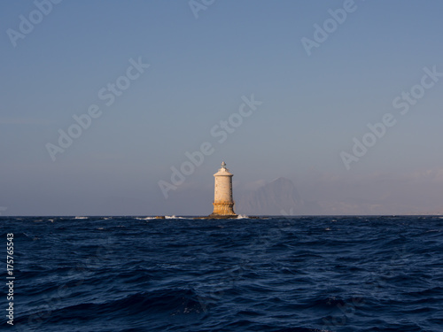 Scogli Porcelli Lighthouse near Trapani  Sicily  Italy