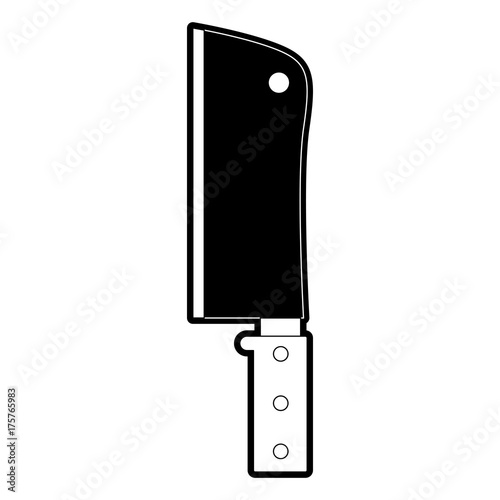 butcher knife utensil black silhouette