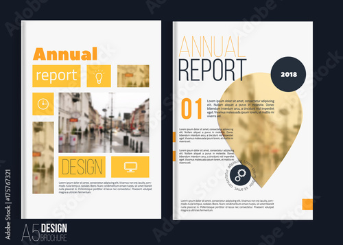 Vector brochure cover templates with blured city landscape. Business book cover design, flyer brochure cover, professional corporate identity style for presentations. A5