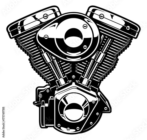 Monochrome engine of motorcycle