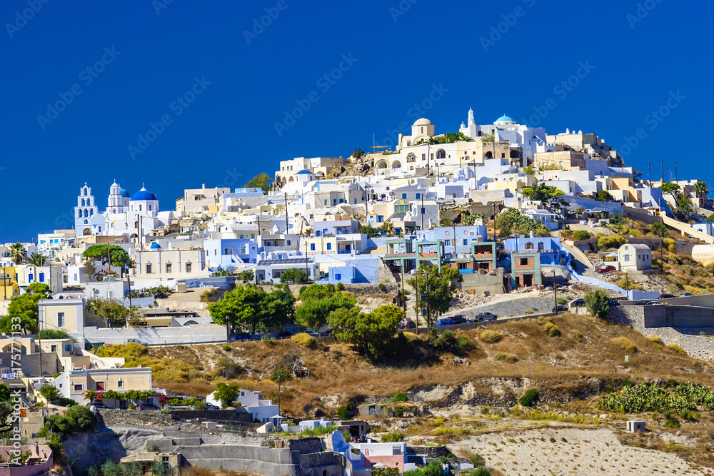Pyrgos Kallistis. Santorini, Cyclades islands. Greece. Tradition Pyrgos Kallistis. Santorini, Cyclades islands. Greece. Tradition