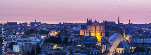 Panorama of Poitiers with Cathedral of Saint Peter photo