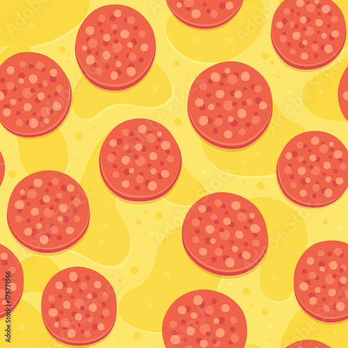 Fototapeta Bezszwowy wzór pizzy pepperoni